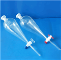 玻璃儀器，聚四氟分液漏斗(上口為標準玻璃塞)125ml